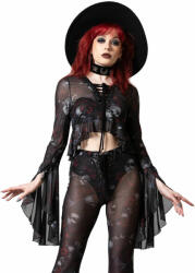 KILLSTAR Bluză femei mânecă lungă KILLSTAR - Wicked Rose Mesh - Negru - KSRA005499