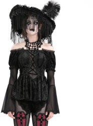Devil Fashion Tricou femei cu mânecă lungă (bluză) DEVIL FASHION - Black Gothic Vintage Sexy - ETT038