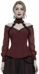 Devil Fashion Bluză pentru femei DEVIL FASHION - Cămașă roșie gotică cu umerii goi - SHT09502