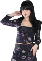KILLSTAR crop top damă - bluză KILLSTAR - Dusk's Garden - Black/Purple - KSRA014150