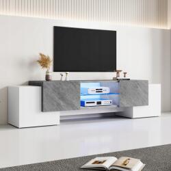 Gutent Tv szekrény 180 cm, LED bluetooth, fehér-szürke (1007)