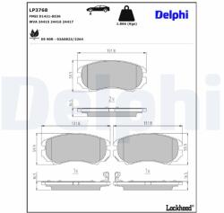 DELPHI set placute frana, frana disc DELPHI LP3768 (LP3768)