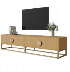 Gutent Tv szekrény 180 cm, 4 ajtó, félkör alakú fogantyúk, furnér (1007)