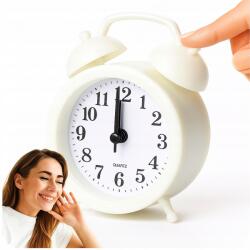 Premium Ébresztőóra Retro Klasszikus Fekete Karóra Hangos Álló Riasztó Üllő Fehér