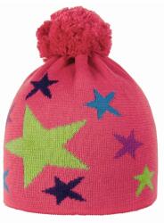 DOLL Gyerek sapka pomponnal, rózsaszín, Baba, 100% pamut, csillagokkal díszítve (hurtimex_4050744610665)