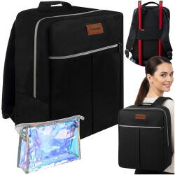 TRIZAND Rucsac, Geanta de calatorie, 17L, 38x24x18cm, Trusa Cosmetice Inclusa, Negru Geanta voiaj