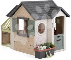 Smoby Căsuță de grădină cu sonerie la ușa mică Garden House Life Smoby cu jgheab, sistem de colectare, filtru UV de la 24 luni (SM810308-AJ) Casuta pentru copii