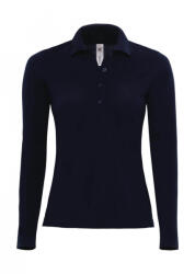 B and C Női hosszú ujjú galléros póló B and C Safran Pure LSL/women Polo M, Sötétkék (navy)