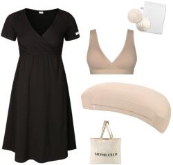 Kényelmes szoptatási kezdőszett All black & Pastel bézs Nuuma Nude melltartóval, ruházat XXL-es méret