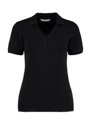 Kustom Kit Női rövid ujjú galléros póló Kustom Kit Women's Regular Fit Comfortec V Neck Polo S, Fekete