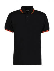 Kustom Kit Férfi rövid ujjú galléros póló Kustom Kit Classic Fit Tipped Collar Polo 2XL, Fekete/Narancssárga
