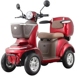 W-Tec Négykerekű elektromos moped W-TEC Lubica II, LCD kijelző, 3 sebességi mód, biztonsági riasztó - piros