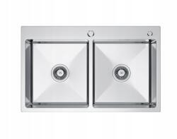 Erga HD, 2 rekeszes acél mosogató 780x480x215 mm, szálcsiszolt acél, ERG-MLS-LEX7848 (ERG-MLS-LEX7848)