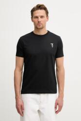 Trussardi t-shirt férfi pamut - fekete M - answear - 16 590 Ft
