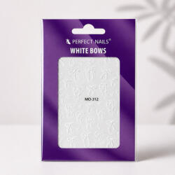 Perfect Nails Körömmatrica - White Bows (PNDM131)