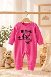 SuperBaby Salopeta roz ciclamen fara botosei pentru bebelusi, Mom&Dad