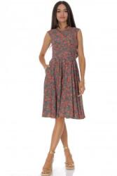 RohBoutique Rochie clos cu buzunare multicolour cu imprimeu florală Roh DR4809