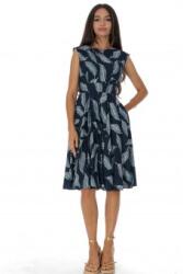 RohBoutique Rochie clos cu buzunare si imprimeu cu frunze Blumarin Roh DR4808