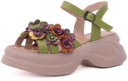 PASS Collection Sandale dama din piele naturala, PASS Collection 3OLY80012C 06-N, verde