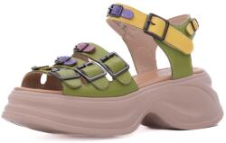PASS Collection Sandale dama din piele naturala, PASS Collection 3OLY80013C 06-N, verde