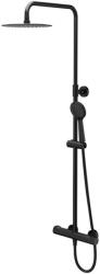 Cersanit Coloana dus cu baterie termostatata neagra 25 cm, otel inoxidabil si dus de mana Cersanit City (S951-848)