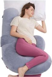 MOMCOZY Pp007 F Shaped Pregnancy Pillow Velvet Grey (pp007-gr00nb-a)