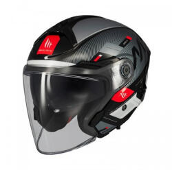 MT Helmets Casca Moto Jet Cosmo SV S Silence B2 Negru / Gri Lucios DOT / ECE 22.06 1450gr cu Sunvisor MTH000KRA521 (MTH000KRA521)
