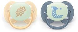 Philips Set 2 suzete Philips Avent Philips Avent SCF094/03, Ultra soft Nighttime 6-18 luni, 2 buc (Galben/Gri) (SCF094/03)