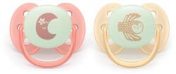Philips Set 2 suzete Philips Avent SCF094/02, Ultra soft Nighttime 0-6 luni, 2 buc (Roz/Portocaliu) (SCF094/02)