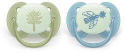 Philips Set 2 suzete Philips Avent Philips Avent SCF094/05, Ultra soft Nighttime 18+ luni, 2 buc, fosforescente (Albastru/Verde) (SCF094/05)