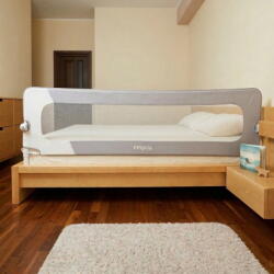 Empria® Bariera protectie pat copii, rabatabila, 160 cm, Alb/Gri (BarieraRabatabila160)