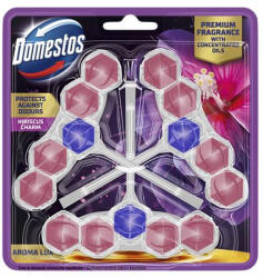Domestos WC frissítő blokk, 3 db-os, DOMESTOS Aroma Lux, hibiszkusz (KHT1176) (KHT1176)