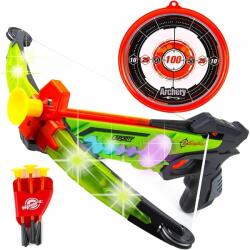 King Sport Arbaleta cu 7 moduri iluminare sageti si tinta, King Sport