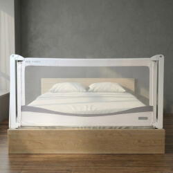 CHOC CHICK® Protectie laterala pat, model PREMIUM XXL, interconectabila, reglabila si culisanta, inaltime ajustabila pana la 97 cm, lungime 190 cm, Gri deschis (Bariera1.9M96hGRold)