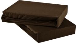  EMI sötétbarna 100% pamutjersey gumis lepedő, 80x200-as lap