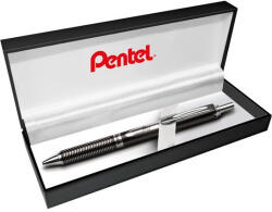 Pentel Zseléstoll, 0, 35 mm, nyomógombos, fekete tolltest, PENTEL "EnerGel BL-407" fekete, ajándék kék tollbetéttel (PENBL407A) - tutitinta