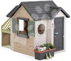 Smoby Căsuță de grădină cu uși încuiabile Garden House Life Smoby cu jgheab pentru scurgere, cu filtru UV, de la 24 luni (SM810308-AI) Casuta pentru copii