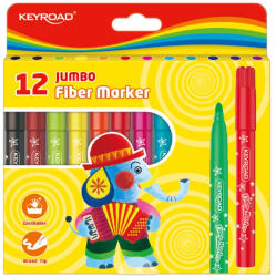 Keyroad Rostirón, filctoll készlet 5 mm 12 db/bliszter Keyroad Jumbo vegyes színek (KR971413) - web24