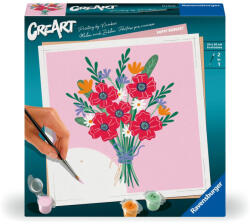 Ravensburger - CreArt pictura pe numere pentru adulti buchet de maci (RVSPBN25519) Carte de colorat