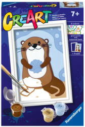 Ravensburger - CreArt pictura pe numere pentru copii vidra dragalasa (RVSPBN23607) Carte de colorat