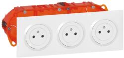 Legrand Priza tripla Legrand Dooxie, 16 A, alba, cu siguranta pentru copii (LEG300404)