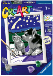 Ravensburger - CreArt pictura pe numere pentru copii prieteni care stralucesc in intuneric (RVSPBN20212) Carte de colorat