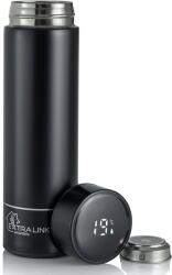Extralink termosz, LED kijelző, alumínium, dupla falú, ezüst, 500ml, Fekete (DNXGGKQOFRMMLP)