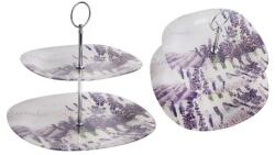 Qx Impex Kft IRIS 2 nivele de sticlă pentru tăiat prăjituri model lavanda 20cm+25cm 102022 (102022) Tava