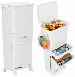 Springos 3 rekeszes szelektív hulladékgyűjtő 42L, 83, 5x42, 28, 5cm (HA1110)