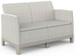 Keter SCANDI FORMA 2 személyes kerti kanapé - Pebble grey / Soft beige, műanyag, 126 cm