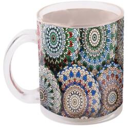  Cană din sticlă IRIS model mandala 9, 7cm 102029 (102029)