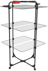 Vileda Ruhaszárító, Vileda Mixer 3, 30 méter szárítási terület, fekete, háromszintes toronykivitelben, állítható szárítórácsokkal, összecsukható kialakítással (TC2213110) Ruhaszárító
