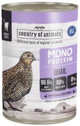 Country Of Animals Cat Monoprotein Quail 400g fürj, nedves macskaeledel