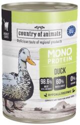 Country Of Animals Cat Monoprotein Duck 400g kacsahús, nedves macskaeledel